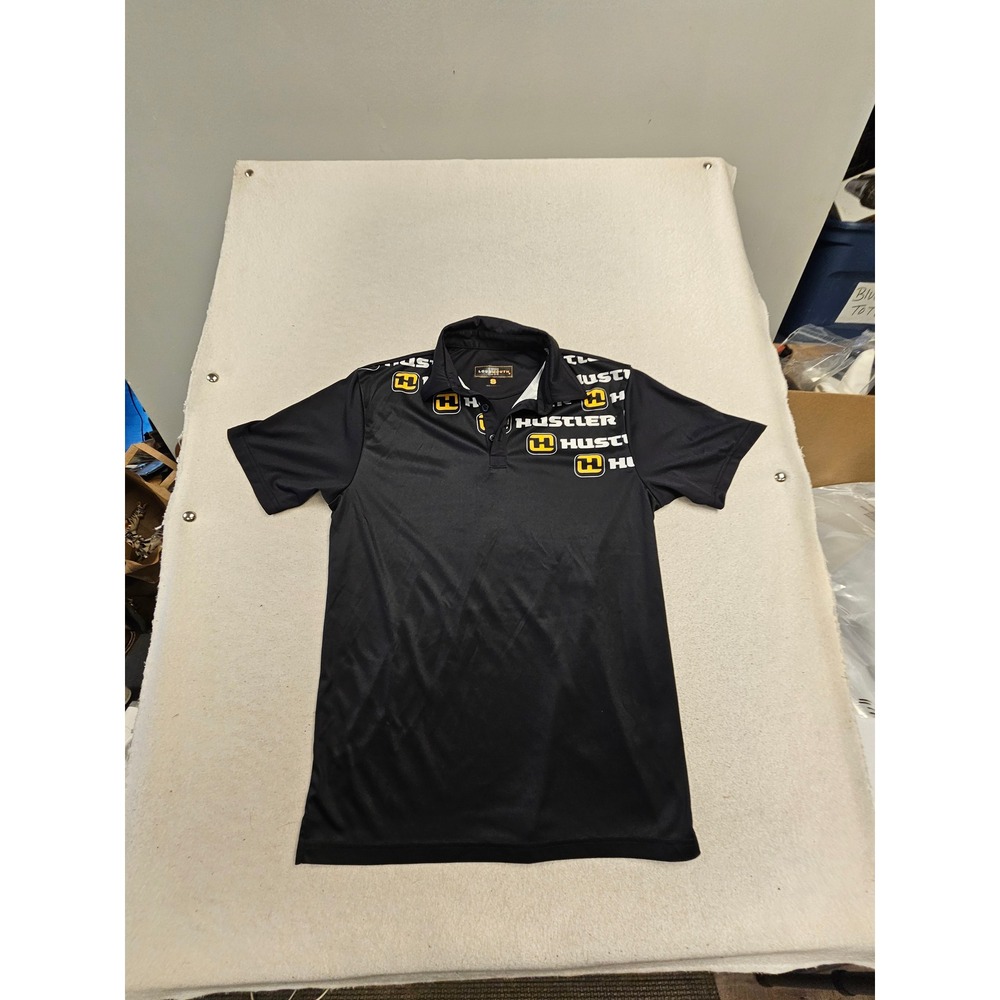 Loudmouth Mens Hustler‎ Turf Equipment Golf Polo Shirt Black Yellow Small